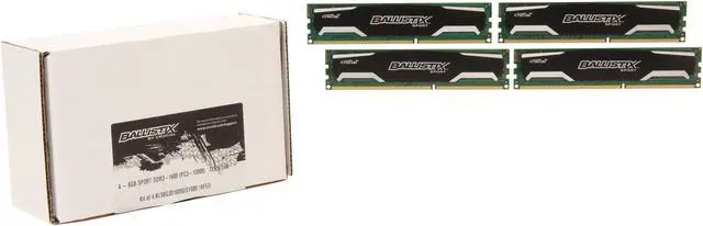 Alt view image 3 of 3 - Ballistix Sport 32GB (4 x 8GB) DDR3 1600 (PC3 12800) Desktop Memory Model BLS4KIT8G3D1609DS1S00