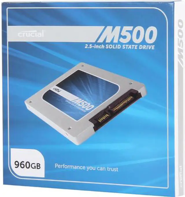 Alt view image 3 of 3 - Crucial M500 CT960M500SSD1 7mm (with 9.5mm adapter) 2.5" 960GB SATA III MLC Internal Solid State Drive (SSD)
