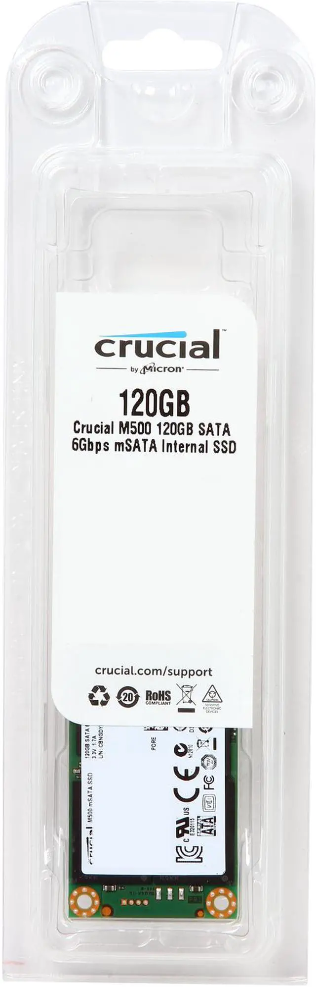 Alt view image 4 of 4 - Crucial M500 120GB Mini-SATA (mSATA) MLC Internal Solid State Drive (SSD) CT120M500SSD3