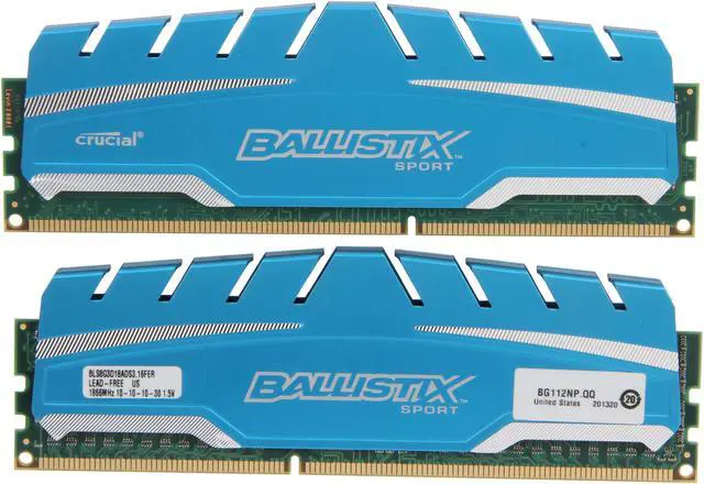 Alt view image 2 of 3 - Ballistix Sport XT 16GB (2 x 8GB) DDR3 1866 (PC3 14900) Desktop Memory Model BLS2K8G3D18ADS3