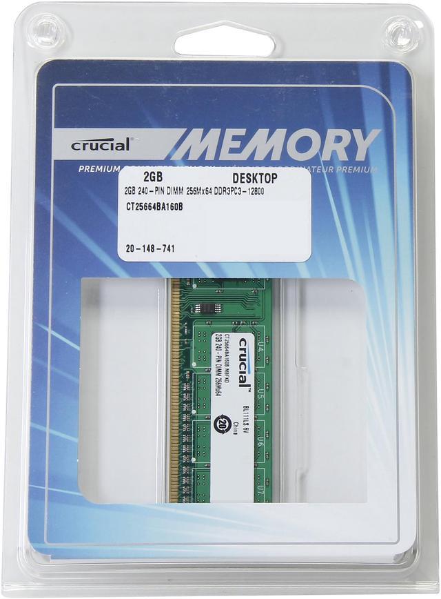 Crucial 2GB DDR3 1600 (PC3 12800) Desktop Memory Model