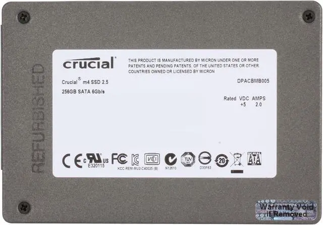 Alt view image 3 of 4 - Manufacturer Recertified Crucial M4 2.5" 256GB SATA III MLC 7mm Internal Solid State Drive (SSD) CT256M4SSD1