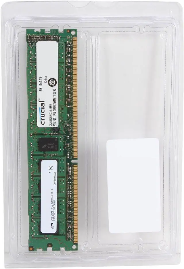 Alt view image 3 of 3 - Crucial 2GB ECC Unbuffered DDR3 1333 (PC3 10600) Server Memory Model CT25672BA1339.18FG