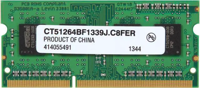Alt view image 2 of 3 - Crucial 4GB 204-Pin DDR3 SO-DIMM DDR3L 1600 (PC3L 12800) Laptop Memory Model CT51264BF1339