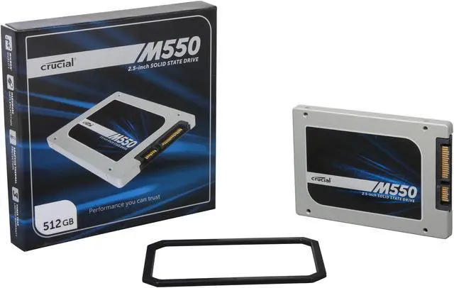 Alt view image 5 of 5 - Crucial M550 2.5" 512GB SATA 6Gbps MLC Internal Solid State Drive (SSD) CT512M550SSD1