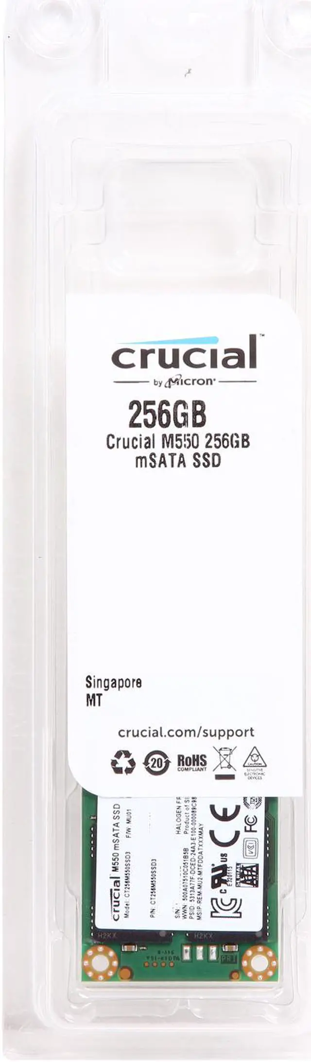 Alt view image 4 of 4 - Crucial M550 mSATA 256GB Mini-SATA (mSATA) MLC Internal Solid State Drive (SSD) CT256M550SSD3