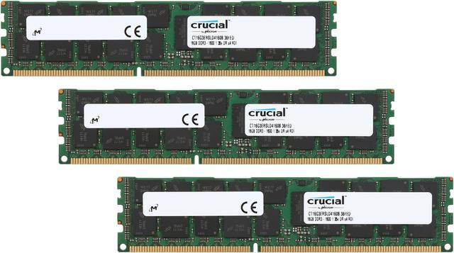 Crucial 48GB (3 x 16GB) ECC Registered DDR3 1600 (PC3 12800