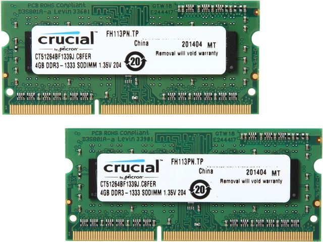 Crucial RAM SODIMM 16GB (2x8GB) DDR3L 1333MHz – Per Portatile, Basso Voltaggio