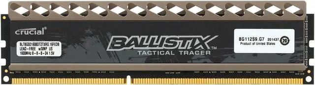 Alt view image 2 of 3 - Ballistix Tactical 8GB DDR3 1600 (PC3 12800) Desktop Memory Model BLT8G3D1608DT2TXRG