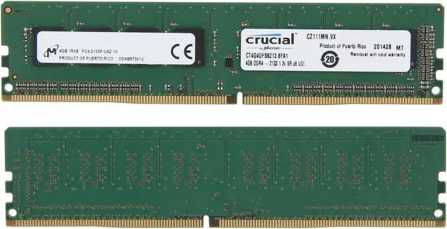 Alt view image 2 of 3 - Crucial 16GB (4 x 4GB) DDR4 2133 (PC4 17000) Desktop Memory Model CT4K4G4DFS8213