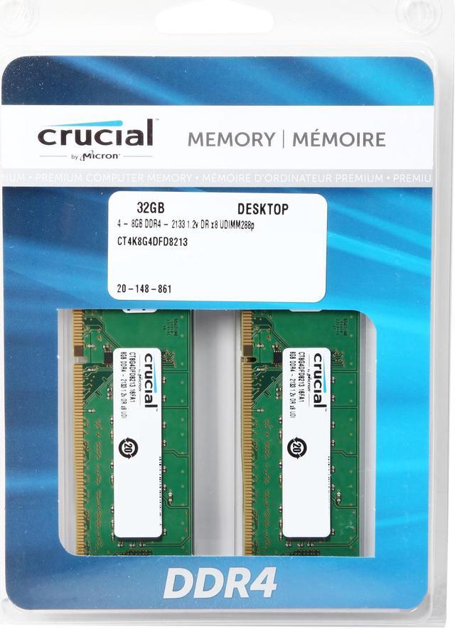 Crucial 32GB (4 x 8GB) DDR4 2133 (PC4 17000) Desktop Memory Model