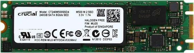 Alt view image 2 of 4 - Crucial M500 M.2 2280 240GB SATA III MLC Internal Solid State Drive (SSD) CT240M500SSD4