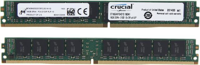 Alt view image 2 of 3 - Crucial 32GB (2 x 16GB) ECC Registered DDR4 2133 (PC4 17000) Server Memory Model CT2K16G4VFD4213