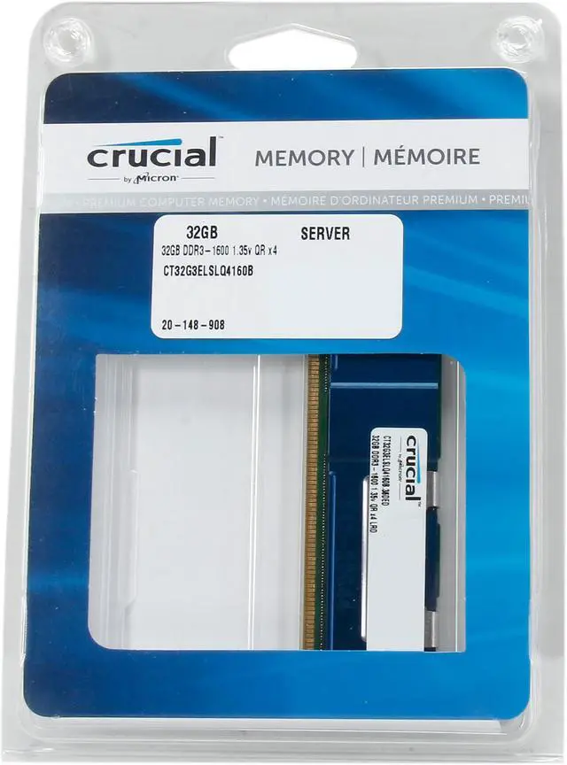 Alt view image 3 of 3 - Crucial 32GB ECC Load Reduced DDR3 1600L (PC3 12800) Server Memory Model CT32G3ELSLQ4160B