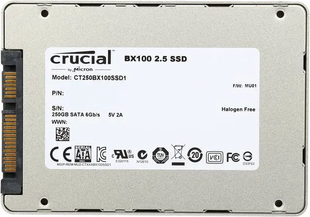 Alt view image 5 of 5 - Crucial BX100 2.5" 250GB SATA III MLC Internal Solid State Drive (SSD) CT250BX100SSD1