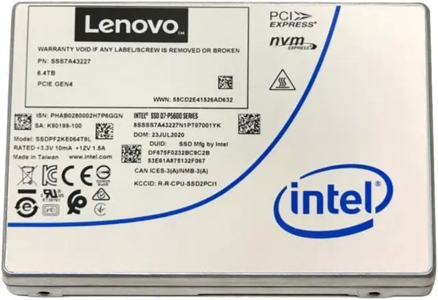 Main image of IBM ThinkSystem 1.6TB P5600 NVMe PCIe 4.0 x4 Mixed Use Mainstream 2.5" U.2 Hot Swap Solid State Drive