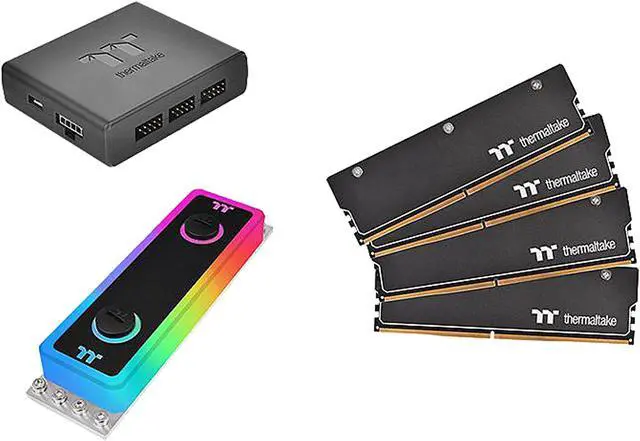 Alt view image 7 of 13 - Thermaltake WaterRam RGB 32GB (4 x 8GB) 288-Pin DDR4 SDRAM DDR4 3200 (PC4 25600) Liquid Cooling Memory Model CL-W252-CA00SW-A
