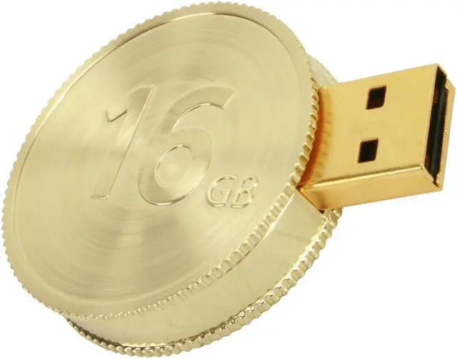 Alt view image 5 of 6 - LaCie CurrenKey 16GB USB 2.0 Flash Drive (Gold) 130827