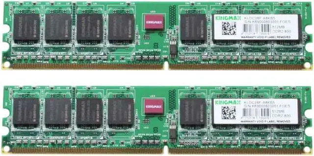 Main image of KINGMAX 1GB (2 x 512MB) DDR2 800 (PC2 6400) Dual Channel Kit Desktop Memory Model KLDC28F-A8