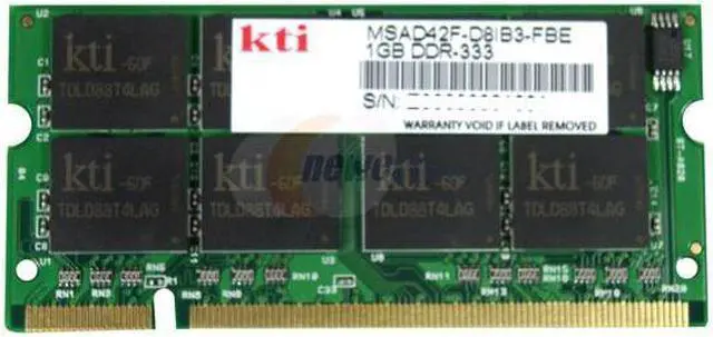 Alt view image 2 of 3 - KINGMAX 1GB 200-Pin DDR SO-DIMM DDR 333 (PC 2700) Laptop Memory Model MSAD42F-KI - OEM