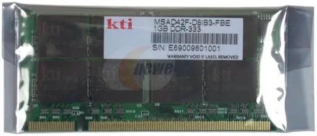 Alt view image 3 of 3 - KINGMAX 1GB 200-Pin DDR SO-DIMM DDR 333 (PC 2700) Laptop Memory Model MSAD42F-KI - OEM
