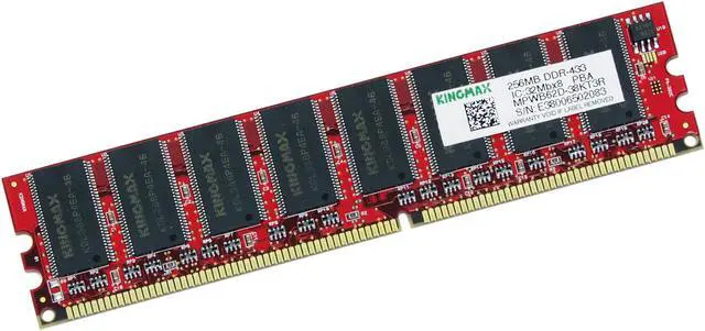 KINGMAX SuperRAM 256MB DDR 433 (PC 3500) System Memory Model MPWB62D-38 ...
