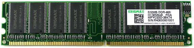 KINGMAX HardCore 512MB DDR 466 (PC 3700) System Memory Model MPYC22D-38 ...