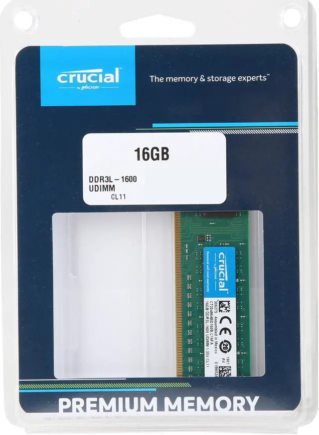 Alt view image 3 of 3 - Crucial 16GB DDR3L 1600 (PC3L 12800) Desktop Memory Model CT204864BD160B