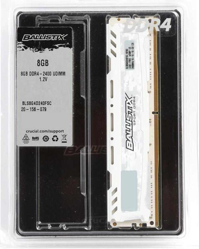 Alt view image 5 of 5 - Ballistix Sport LT 8GB DDR4 2400 (PC4 19200) Desktop Memory Model BLS8G4D240FSC