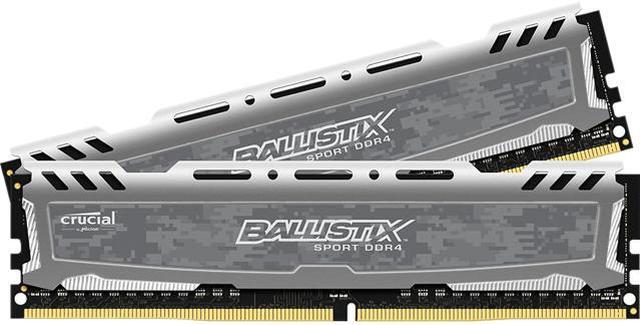 Alt view image 2 of 3 - Ballistix Sport LT 32GB Kit (16GBx2) DDR4 2400 MT/s (PC4-19200) DIMM 288-Pin - BLS2K16G4D240FSB (Gray)