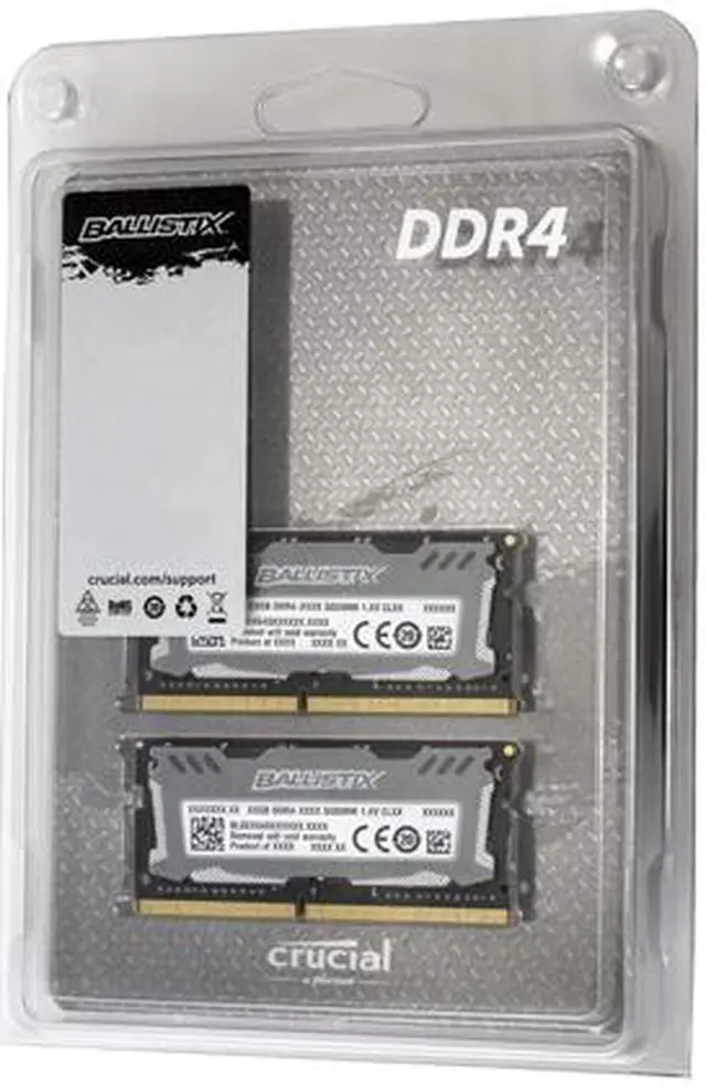 Alt view image 3 of 4 - Crucial Ballistix Sport LT 2400 MHz DDR4 DRAM Laptop Gaming Memory Kit 8GB (4GBx2) CL16 BLS2K4G4S240FSD (Gray)