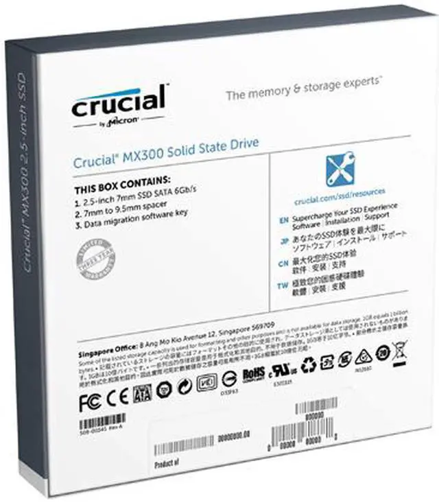 Alt view image 4 of 4 - Crucial MX300 2TB SATA 2.5 Inch Internal Solid State Drive - CT2050MX300SSD1