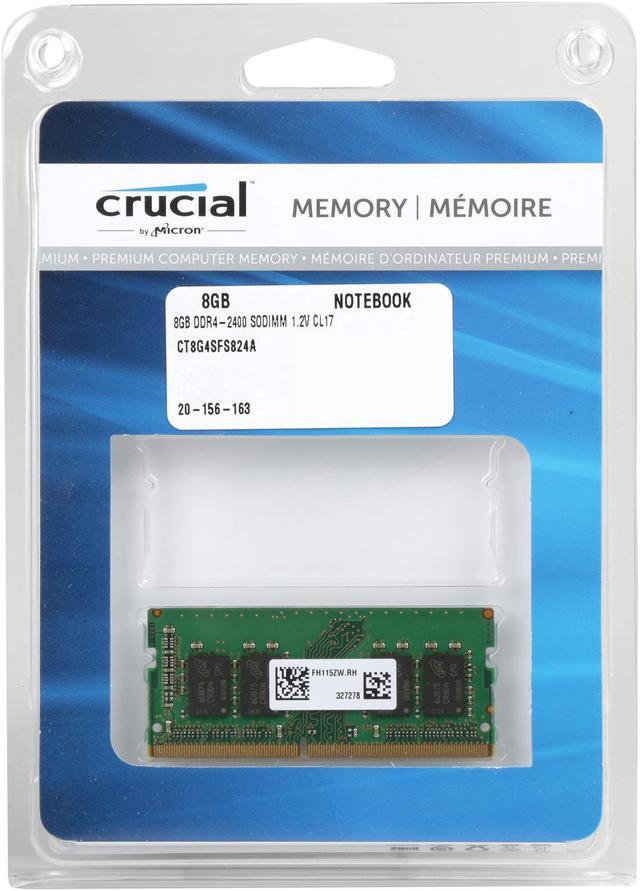 Crucial : 8GB DDR4 2400 MT/S (PC4-19200) CL17 SRX8 UNBUFF SODIMM 260P SR