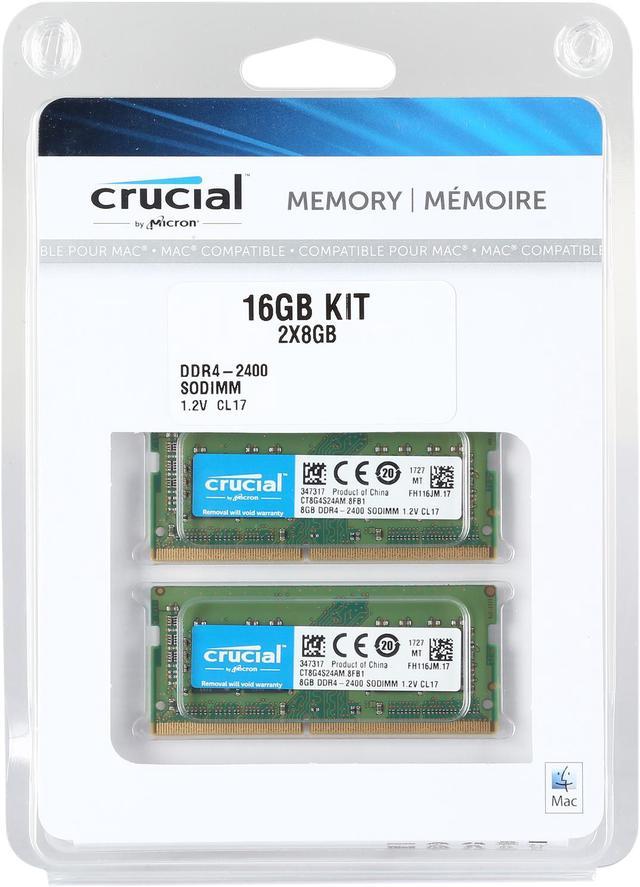 Crucial 16GB DDR4-2400 SODIMM non-ECC CT2K8G4S24AM Memory for Mac  649528783301