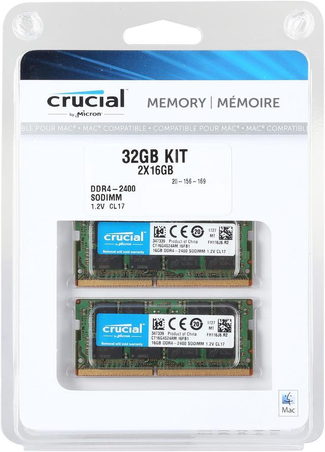 Crucial 32GB Kit (16GBx2) DDR4 2133 MT/s (PC4-17000) DR x8 Unbuffered DIMM  288-Pin Memory - CT2K16G4DFD8213