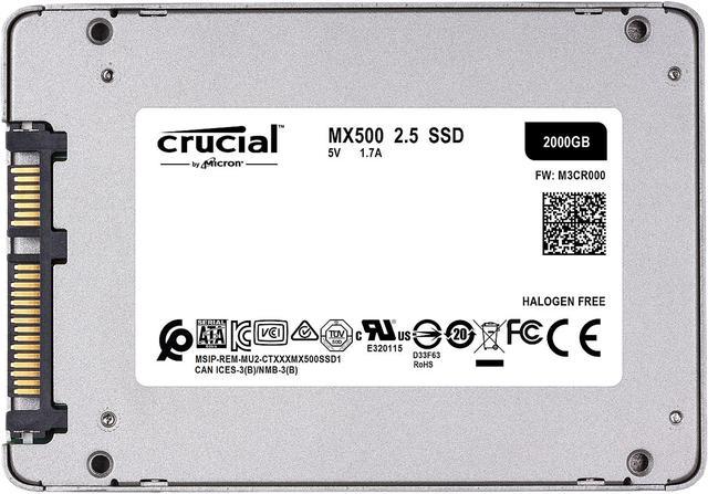 Crucial MX500 2TB 3D NAND SATA 2.5-inch 7mm (with 9.5mm adapter