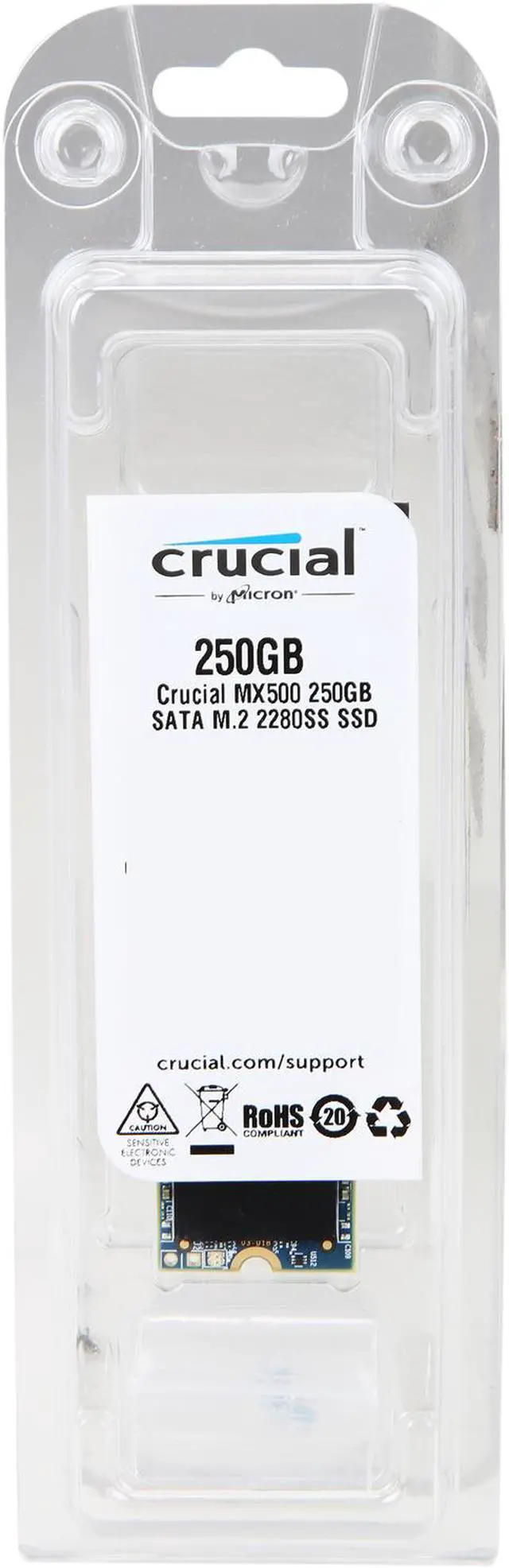 Alt view image 6 of 6 - Crucial MX500 M.2 2280 250GB SATA III 3D NAND Internal Solid State Drive (SSD) CT250MX500SSD4