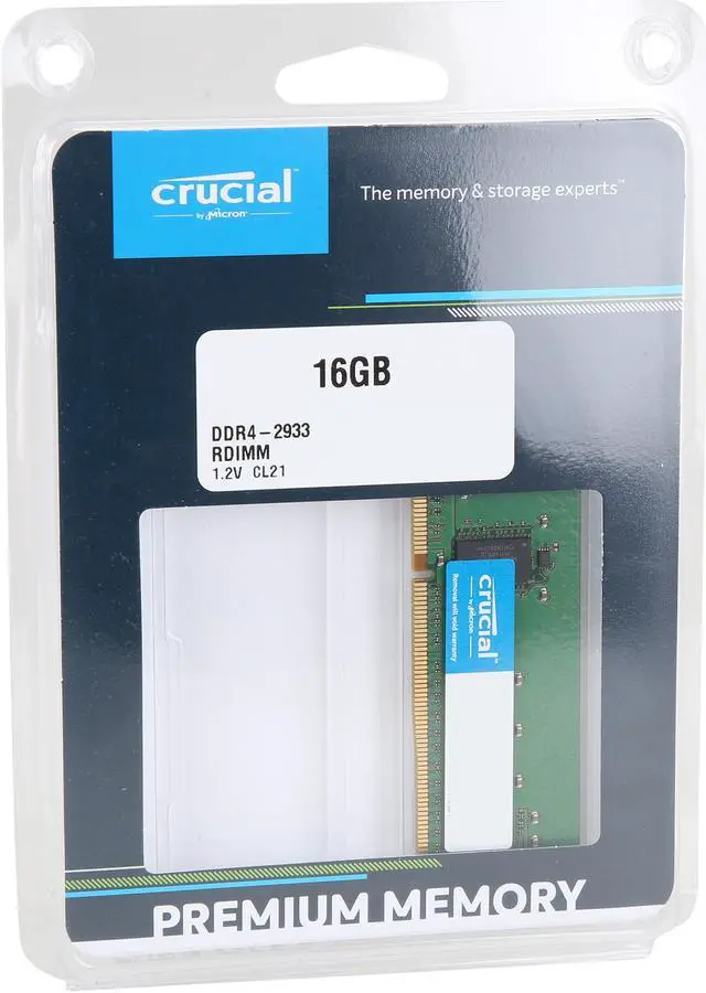 Alt view image 3 of 3 - Crucial 16GB ECC Registered DDR4 2933 (PC4 23400) Server Memory Model CT16G4RFD8293