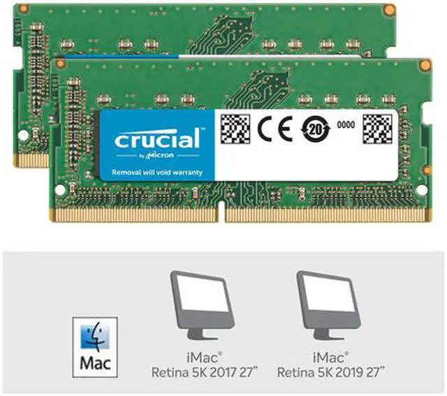 Alt view image 4 of 5 - Crucial 16GB Kit (8GBx2) DDR4 2666 MT/s (PC4-21300) CL19 SR x8 SODIMM 260-Pin for Mac - CT2K8G4S266M