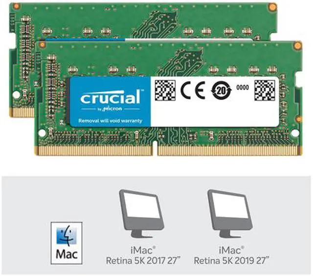 Alt view image 4 of 5 - Crucial 32GB Kit (16GBx2) DDR4 2666 MT/s (PC4-21300) CL19 DR x8 SODIMM 260-Pin for Mac - CT2K16G4S266M
