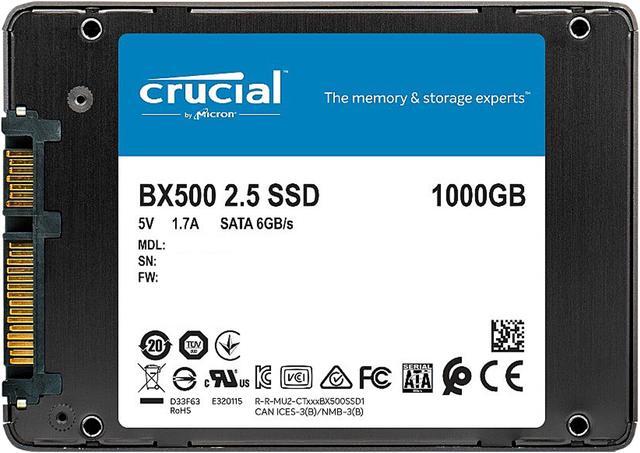 Alt view image 4 of 10 - Crucial BX500 1TB 3D NAND SATA 2.5-Inch Internal SSD, up to 540 MB/s - CT1000BX500SSD1