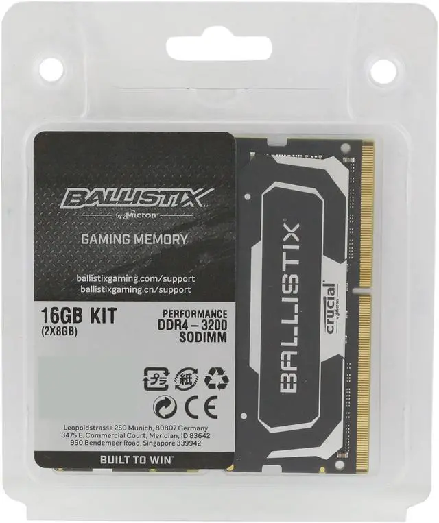 Alt view image 3 of 3 - Crucial Ballistix 3200 MHz DDR4 DRAM Laptop Gaming Memory Kit 16GB (8GBx2) CL16 BL2K8G32C16S4B