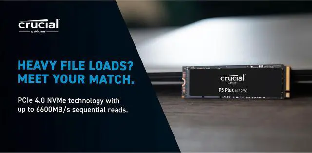 Alt view image 6 of 13 - Crucial P5 Plus M.2 2280 1TB PCI-Express 4.0 x4 NVMe 3D NAND Internal Solid State Drive (SSD) CT1000P5PSSD8