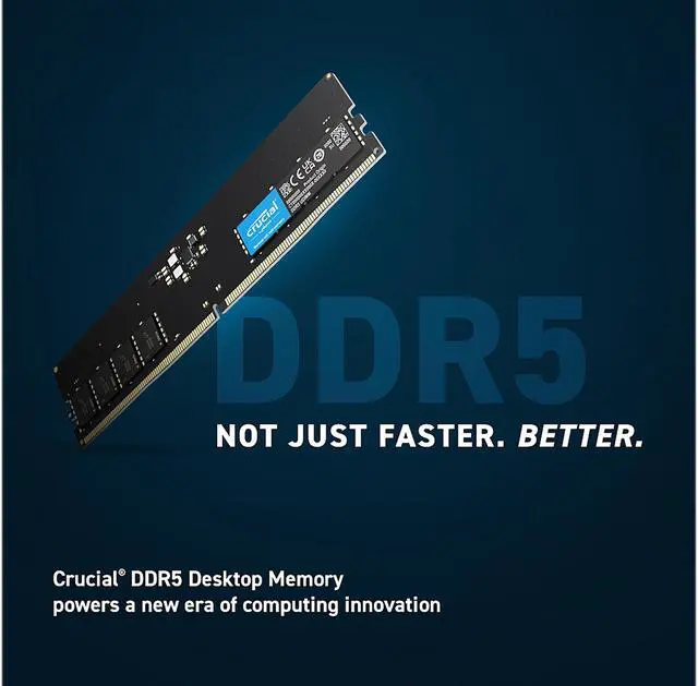 Alt view image 7 of 8 - Crucial 16GB (2 x 8GB) DDR5 4800 (PC5 38400) Desktop Memory Model CT2K8G48C40U5