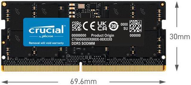 Alt view image 5 of 9 - Crucial 32GB (2 x 16GB) 262-Pin DDR5 SO-DIMM DDR5 5600 Laptop Memory Model CT2K16G56C46S5