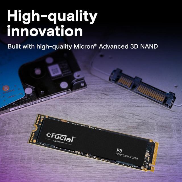 Alt view image 6 of 8 - Crucial P3 2TB PCIe 3.0 3D NAND NVMe M.2 SSD, up to 3500MB/s - CT2000P3SSD8