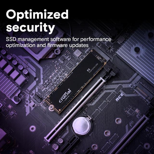 Alt view image 7 of 8 - Crucial P3 2TB PCIe 3.0 3D NAND NVMe M.2 SSD, up to 3500MB/s - CT2000P3SSD8