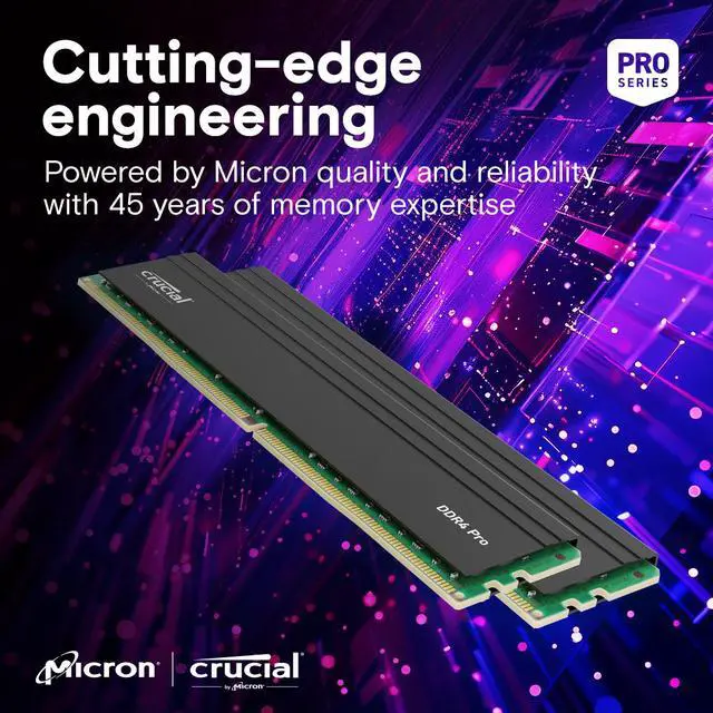Alt view image 9 of 9 - Crucial Pro 64GB (2 x 32GB) 288-Pin PC RAM DDR4 3200 (PC4 25600) Desktop Memory Model CP2K32G4DFRA32A