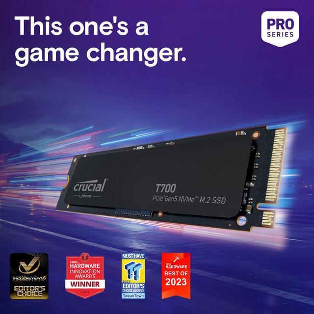 Alt view image 11 of 10 - Crucial T700 GEN5 NMVE M.2 SSD 2280 4TB PCI-Express 5.0 x4 TLC NAND² Internal Solid State Drive (SSD) CT4000T700SSD3