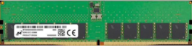 Main image of Crucial 32GB Server Workstation Memory - DDR5 4800MHz - Unbuffered - ECC - 2Rx8 - CL40 - 1.1V/(5V ext)